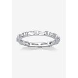 Women's Sterling Silver Simulated Birthstone Eternity Ring by PalmBeach Jewelry in April (Size 7)