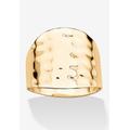 Women's Yellow Gold-Plated Hammered Style Cigar Band Ring (5Mm) Jewelry by PalmBeach Jewelry in Gold (Size 6)