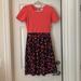 Lularoe Dresses | Lularoe Amelia Dress, Small, Coral And Black Floral | Color: Black/Pink | Size: S