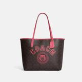 Coach Bags | City Coach Tote In Signature Canvas With Varsity Motif | Color: Brown/Pink | Size: Large