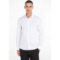 Businesshemd CALVIN KLEIN "STRETCH POPLIN SLIM SHIRT" Gr. XL, N-Gr, weiß (bright white) Herren Hemden Langarm