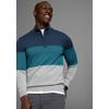 Troyer MAN'S WORLD "Bis Größe 5 XL", Herren, Gr. M (48/50), blau (blau petrol), Strick, Obermaterial: 50% Baumwolle, 50% Polyacryl, colorblocking, casual, normal, amerikanischer Ausschnitt, Langarm Rippstrickbündchen, Pullover, mit Blockstreifen