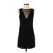 Silence and Noise Casual Dress - Shift Crew Neck Sleeveless: Black Solid Dresses - Women's Size Small