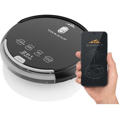 ETA Nass-Trocken-Saugroboter "ARON ETA251290000, 2 in 1", schwarz, B:31,5cm H:7,5cm T:31,5cm, Saugroboter, Smart-App, Digital Motor, GYRO-NAVIGATION, 2 Seitenbürsten Image