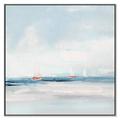 Birch Lane™ Caribbean Sail by Sally Swatland - Floater Frame Print on Canvas in Blue/White | 46.5 H x 46.5 W x 2 D in | Wayfair