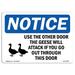 SignMission Osha Notice Use The Other Door The Geese Sign w/ Symbol Aluminum/Plastic in Black/Blue/Gray | 18 H x 24 W x 0.1 D in | Wayfair