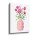 Red Barrel Studio® Pretty In Pink Flower Pot Gallery Wrapped Floater-Framed Canvas in Green/Pink | 18 H x 14 W in | Wayfair