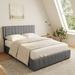 Latitude Run® Montijo Bed Frame w/ Storage Drawers Upholstered/Metal/Linen in Gray | 44.7 H x 54.7 W x 75.6 D in | Wayfair