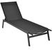 Arlmont & Co. Ixia 25" Long Reclining Single Chaise Metal in Black | 38 H x 64 W x 25 D in | Outdoor Furniture | Wayfair