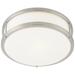 Conga - 12" Dimmable Flush Mount - Brushed Steel Finish - Opal