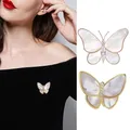Broches papillon en cristal de coquille de copie pour femmes broche papillon élégante épingles
