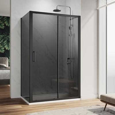 1000mm Black Sliding Shower Door 8mm Nano Coated Glass Shower Enclosure and 900mm Side Shower