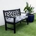 Humble + Haute Blue and White Ikat Stripe Indoor/Outdoor Corded Bench Cushion