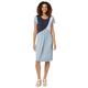 Jerseykleid INSPIRATIONEN "Jersey-Kleid" Gr. 46, Normalgrößen, blau (nachtblau, hellblau) Damen Kleider Freizeitkleider