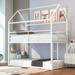 Bunk Beds for Kids Twin over Twin, Metal Frame Built-in Ladder White