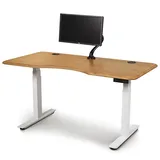 Copeland Furniture Invigo Ergonomic Sit-Stand Desk with Monitor Arm - 3060-RRC-EE-77-W-G-M-P-N-N-N