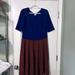 Lularoe Dresses | 3x Navy Blue And Red Lularoe Nicole Dress | Color: Blue/Red | Size: 3x