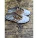 Adidas Shoes | Adidas Men’s Golf Tour Traxion White Tan 3 Stripe Spikes Shoes Sz 9 | Color: Brown/White | Size: 9