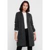 Longstrickjacke ONLY "ONLJADE L/S CARDIGAN KNT NOOS", Damen, Gr. S, grau (colorot dunkelgrau melange), Grobstrick, Obermaterial: 81% Polyacryl, 19% Polyester, colorblocking, casual, ca. Mitte Oberschenkel, Langarm, Strickjacken
