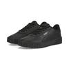 Sneaker PUMA "Carina 2.0 Sneakers Damen", Gr. 37, schwarz (schwarz schwarz shadow gray), Obermaterial: Textil, Synthetik, Kuhleder; Futter: Textil; Innensohle: Textil; Laufsohle: Gummi, Schuhe