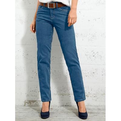 5-Pocket-Jeans INSPIRATIONEN, Damen, Gr. 24, Kurzgrößen, blau (blau, bleached), 81% Baumwolle, 17% Polyester, 2% Elasthan, unifarben, lang, Jeans, Topseller Image