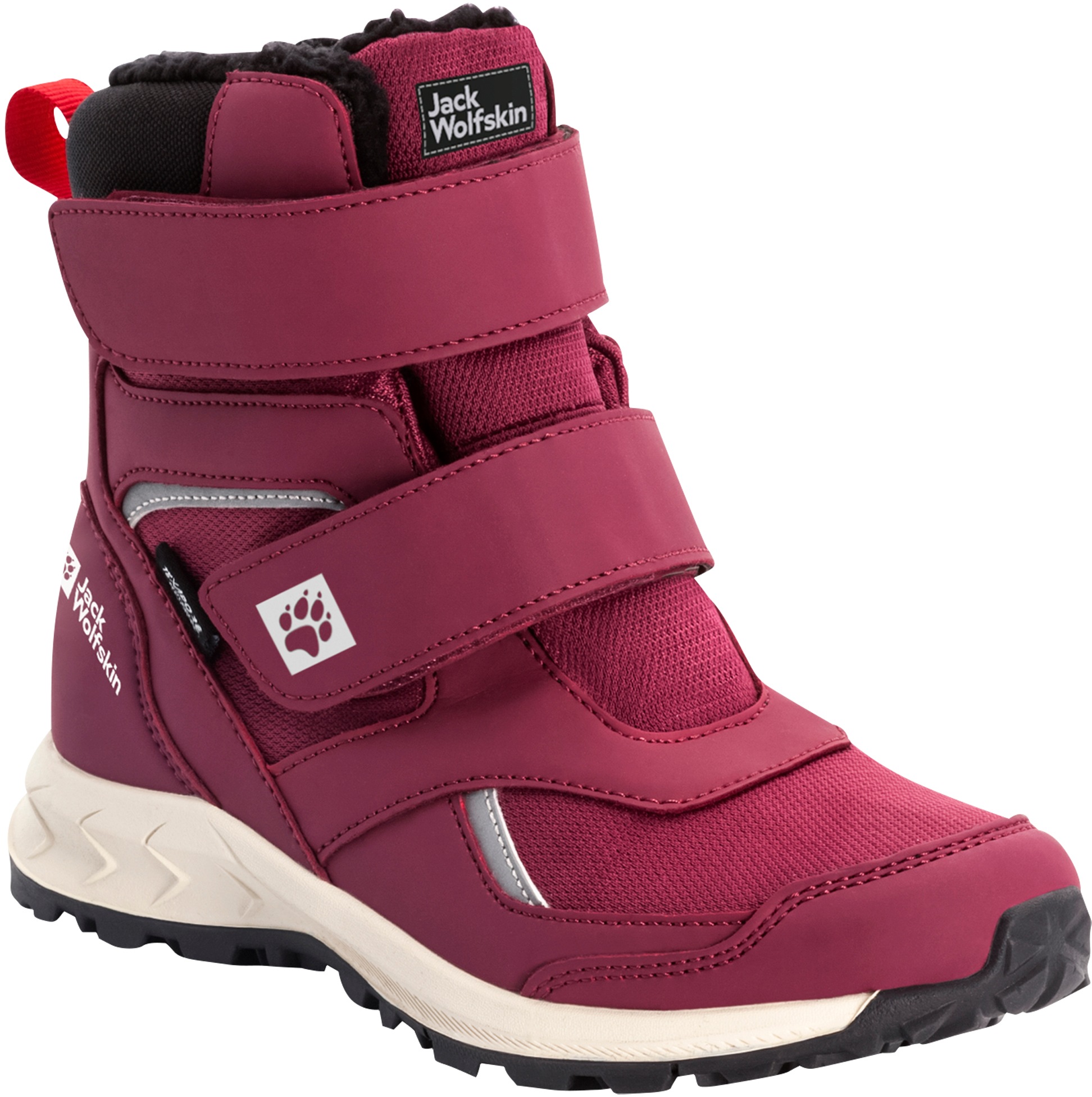 Winterstiefel JACK WOLFSKIN "WOODLAND WT TEXAPORE HIGH VC K", Damen, Gr. 38, rot (burgundy, rot), Synthetik, Textil, Schuhe, Winterschuhe, Winterboots, Snowboots, wasserdicht