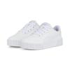 Sneaker PUMA "Carina 2.0 Sneakers Mädchen", Kinder, Gr. 28, grau (weiß silber gray), Obermaterial: Synthetik, Textil; Futter: Textil; Innensohle: Textil; Laufsohle: Gummi, Schuhe