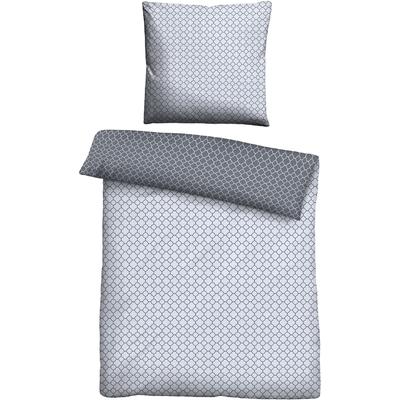 Wendebettwäsche BIBERNA "Combinate in Gr. 135x200, 155x220 oder 200x200 cm", blau (blau, muster), B/L: 135cm x 200cm, , Mako-Satin, B/L: 80cm x 80cm, Mako-Satin, Obermaterial: 100% Baumwolle, Bettwäsche, Bettwäsche aus Baumwolle, zeitlose Bettwäsche... Image