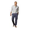 Pyjama S.OLIVER, Herren, Gr. 48/50 (M), grau (grau, meliert), Jersey, Webqualität, Obermaterial: 100% Baumwolle. Obermaterial Hose: 100% Baumwolle, unifarben, kariert, Basic, bequem lang, Rundhals, Langarm abgesteppte Kante, Homewear-Sets,...
