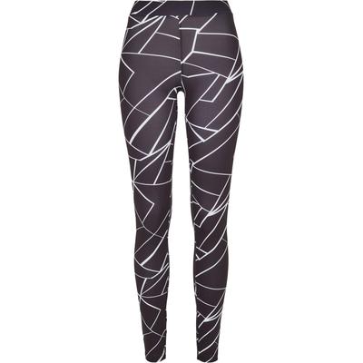 Leggings URBAN CLASSICS "Urban Classics Damen Ladies AOP Leggings", Damen, Gr. S, US-Größen, schwarz (geometric schwarz), 94% Polyester, 6% Elasthan, unifarben, slim fit, Hosen Image