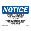 SignMission Fuel Oil Combustible Keep away From Heat Sign Plastic in Black/Blue | 12 H x 18 W x 0.1 D in | Wayfair OS-NS-A-1218-L-12932