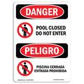 SignMission OSHA Danger Pool Closed Sign Plastic in Black/Red/White | 18 H x 12 W x 0.1 D in | Wayfair OS-DS-A-1218-VS-1636