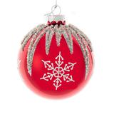 Kurt Adler Snowflake Ball Ornament Glass in Red | 3.15 H x 3.15 W x 3.15 D in | Wayfair GG1007