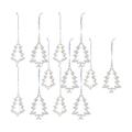 Melrose International 12 Piece Metal Tree Holiday Shaped Ornament Set Metal in Gray/Yellow | 4.75 H x 3 W x 0.25 D in | Wayfair 83585DS