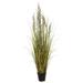 Primrue PVC Artificial Potted Green & Brown Grass & Plastic Grass Plastic in Black | 48 H x 24 W x 24 D in | Wayfair