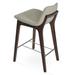 sohoConcept Pera HB Wood Bar & Counter Stool in American Walnut Wood/Upholstered in Gray | 36.5 H x 16 W x 20.5 D in | Wayfair PERHB-BR-AW-003
