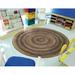Brown 64 x 64 x 0.5 in Area Rug - Gracie Oaks Round Maguette Abstract Machine Braided Area Rug in Walnut | 64 H x 64 W x 0.5 D in | Wayfair