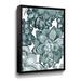 Dakota Fields Pale Teal Blue Gray Monochrome Watercolor Succulent Plants Wall VIII - Print Canvas in White | 48 H x 36 W x 2 D in | Wayfair