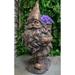 Trinx Mr Gnome Pushing Wheelbarrow Cart Floral Planter Vase Figurine Resin/Plastic in Gray/Indigo | 17.75 H x 10.5 W x 8.5 D in | Wayfair