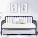 August Grove® Czerska Modern & Simple Metal Twin Daybed w/ Trundle Bed Metal in Blue | 44 H x 78.5 W x 41.5 D in | Wayfair
