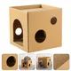 Boîte à gratter en carton pour chats maison de chat maison de chaton d'intérieur tapis à gratter
