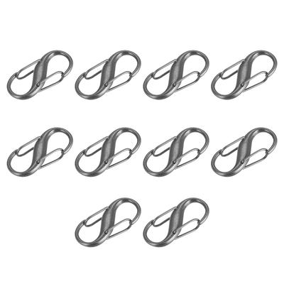 Adjustable Metal Buckle, 10Pcs 27x13mm Chain Shortener Bag Strap Clasp, Grey - Light Grey - 27mm x 13mm