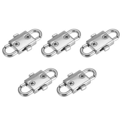 Adjustable Metal Buckles, 5Pcs 32x12mm Chain Shortener Bag Strap Clasps, Silver - Silver Tone - 32mm x 12mm