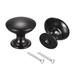 Drawer Knobs, 2pcs 24mm Round Pull Handles Zinc Alloy Matt Black - Matt Black