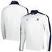 Men's Under Armour White Navy Midshipmen Lightweight Mock Neck Performance Quarter-Zip Jacket