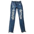 American Eagle Outfitters Jeans | American Eagle Aeo Next Level Stretch Hi-Rise Jegging Size 4 Long | Color: Blue/White | Size: 4