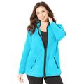 Plus Size Women's Micro Fleece Zip Jacket by Catherines in Scuba Blue (Size 0X)