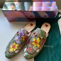 Gucci Shoes | Gucci Floral Pincetown Flats, S 37 | Color: Green/Red | Size: 7