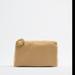 Zara Bags | Leather Clutch Bag With Metallic Detail | Color: Tan | Size: Os