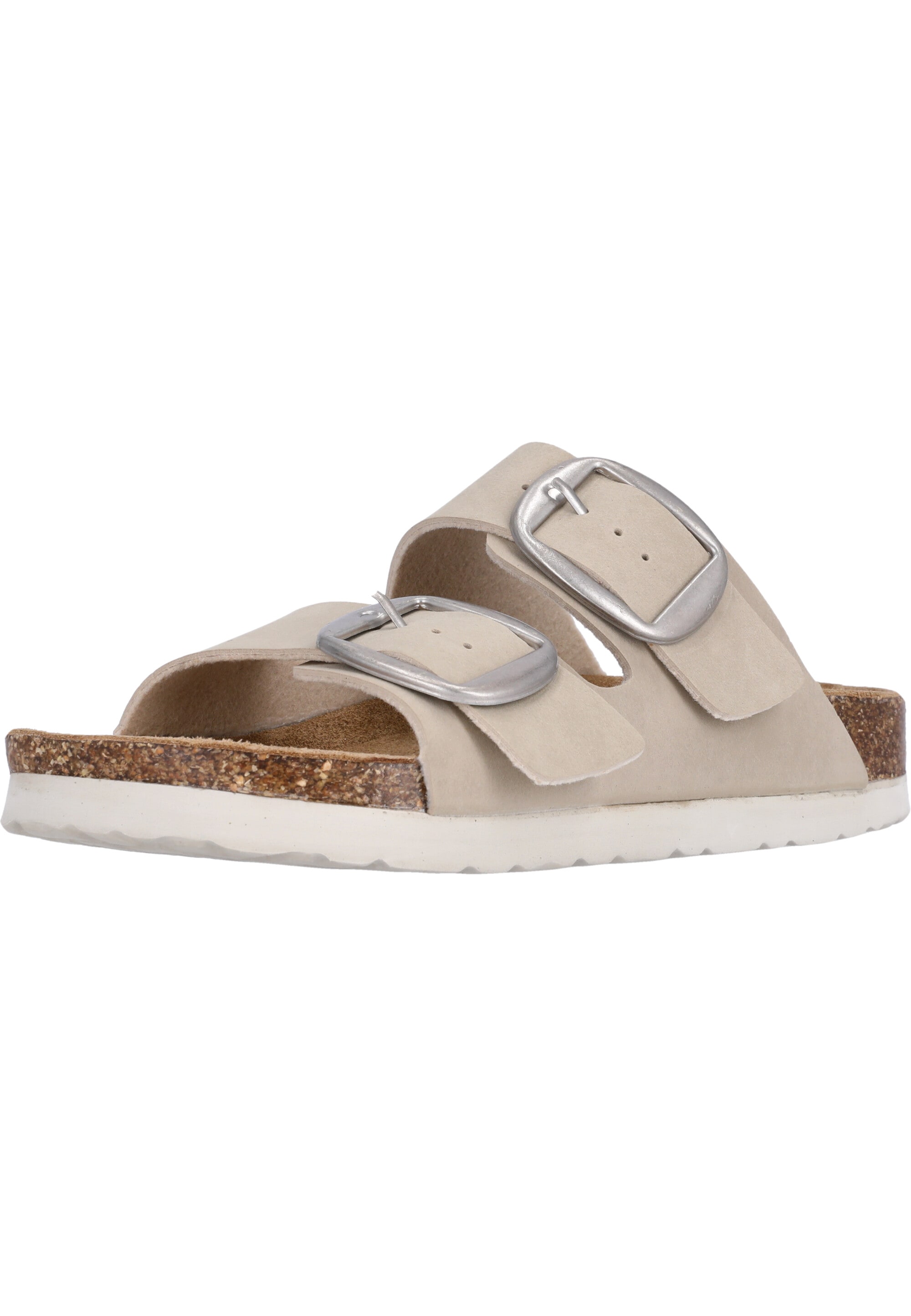 Sandale CRUZ "Bundao", Damen, Gr. 42, beige (nude), Polyurethane, Schuhe Schlappen Pantolette, mit bequemer Korksohle